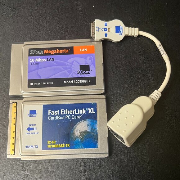 PC Card 2 Fast Ether Link XL CardBus PC Card With Cable Dongle - Picture 1 of 9